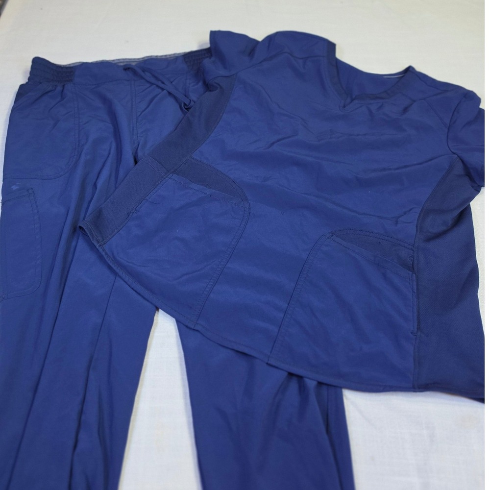 Scrubstar Indigo Blue Scrub Set V-Neck Top and Drawstring Pants Large WM121A